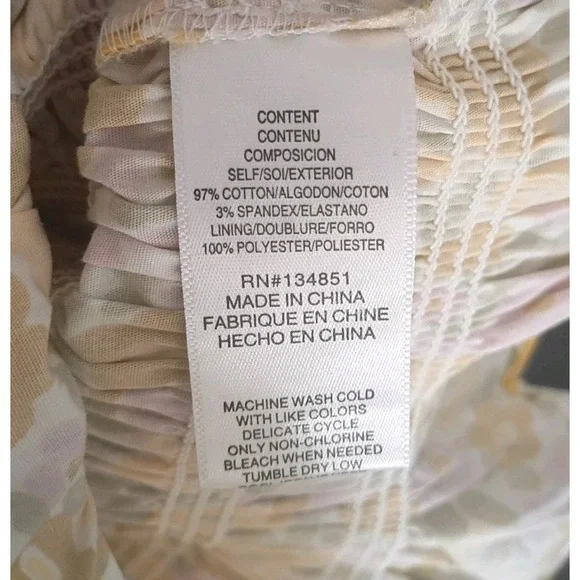 WAYF Retro Floral Print V-Neck Smocked Waist Top Size S Bright Boho Cottage core - Picture 7 of 8